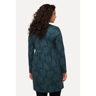 Ulla Popken  Maglia dal taglio lungo e svasato con Paisley, scollo rotondo con foro e maniche lunghe 