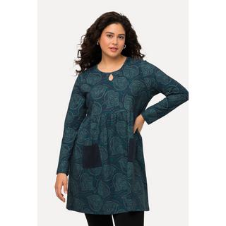 Ulla Popken  Longshirt, A-Linie, Paisley, Rundhals, Keyhole, Langarm 