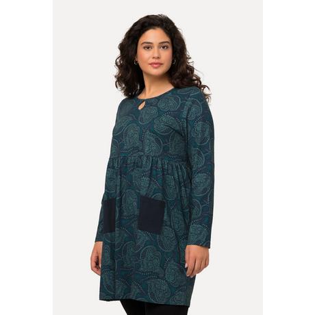 Ulla Popken  Longshirt, A-Linie, Paisley, Rundhals, Keyhole, Langarm 