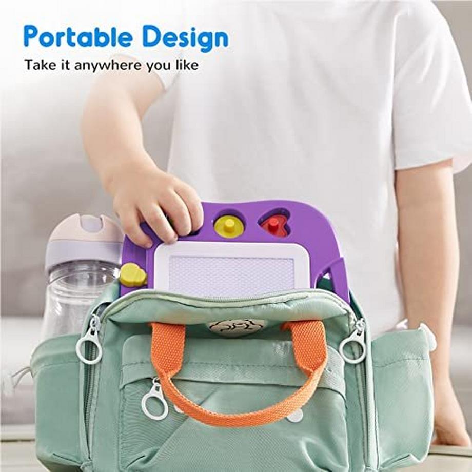 Activity-board  Zaubertafel Kinder Magnet-Maltafel, Bunte löschbare Magnettafel mit Magnetstift und 3 Stempeln, 