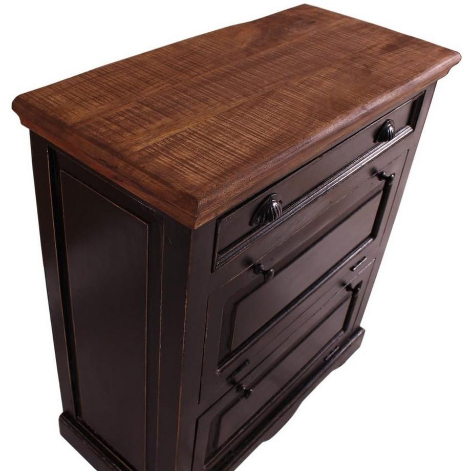 mutoni Meuble à chaussures Taverna miel noir 85x40x90  