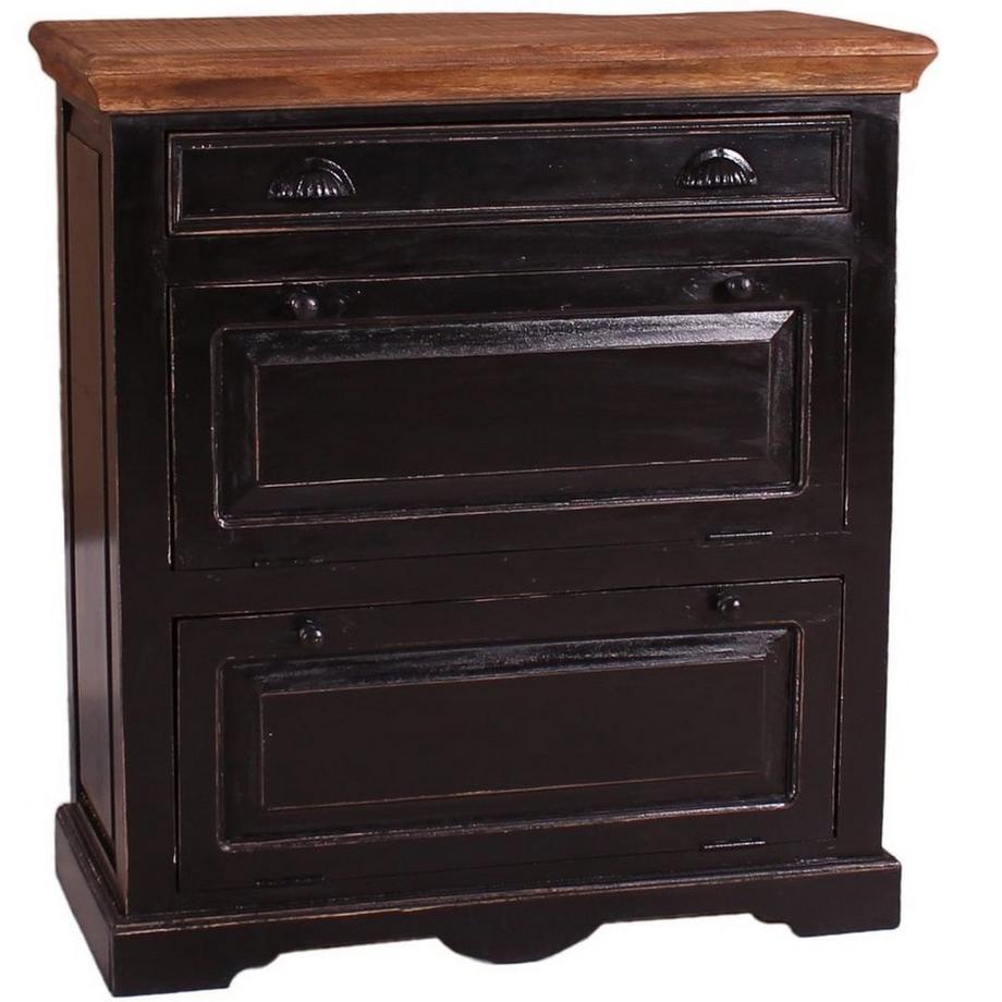 Meuble à chaussures Taverna miel noir 85x40x90