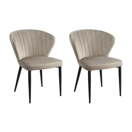 Vente-unique Lot de 2 chaises CRUSTI Velours Métal  