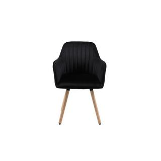 Vente-unique Stuhl mit Armlehnen Samt Metall in Holzoptik ELEANA  