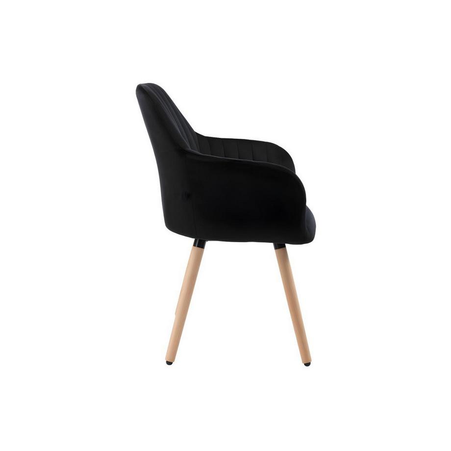 Vente-unique Chaise avec accoudoirs Velours Métal Effet Bois ELEANA  