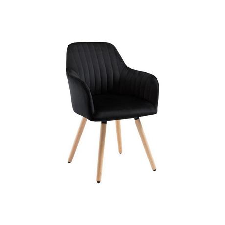 Vente-unique Chaise avec accoudoirs Velours Métal Effet Bois ELEANA  