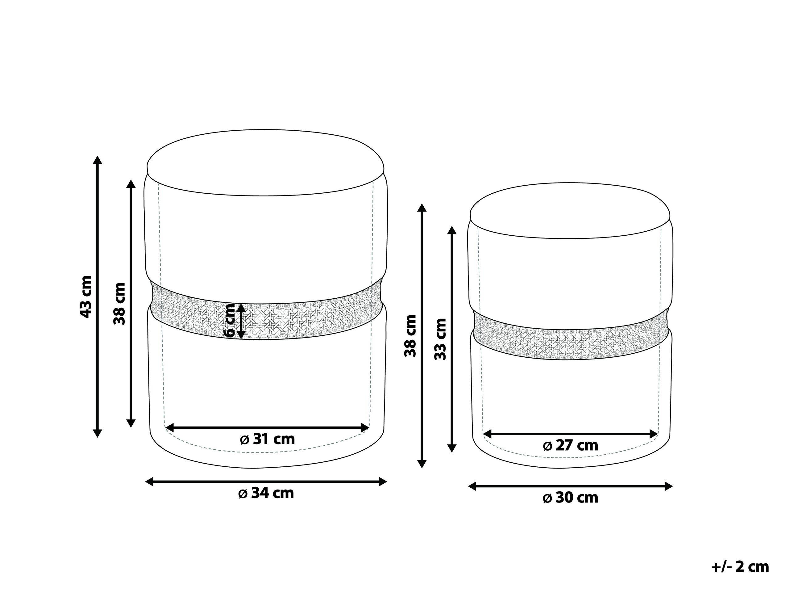 Beliani Set di 2 pouf contenitore en Velluto Moderno MEDFORD  