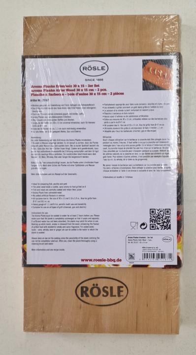 ROESLE 25167 Räucherbrett Erle 2er Set 30x15 cm  