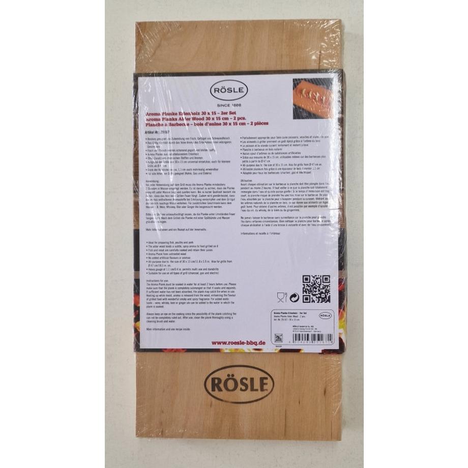Rösle 25167 Räucherbrett Erle 2er Set 30x15 cm  