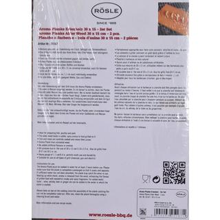 ROESLE 25167 Räucherbrett Erle 2er Set 30x15 cm  