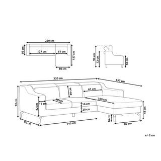 Beliani Canapé d'angle en Polyester Moderne GLOSLI  