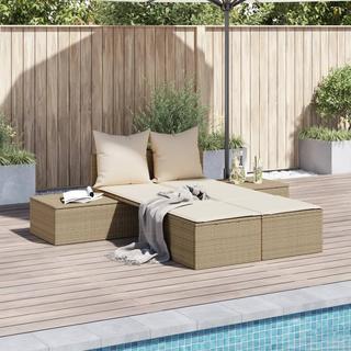 VidaXL Doppel-sonnenliege poly-rattan  