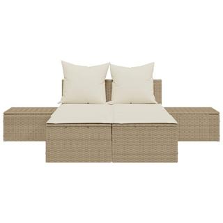 VidaXL Doppel-sonnenliege poly-rattan  