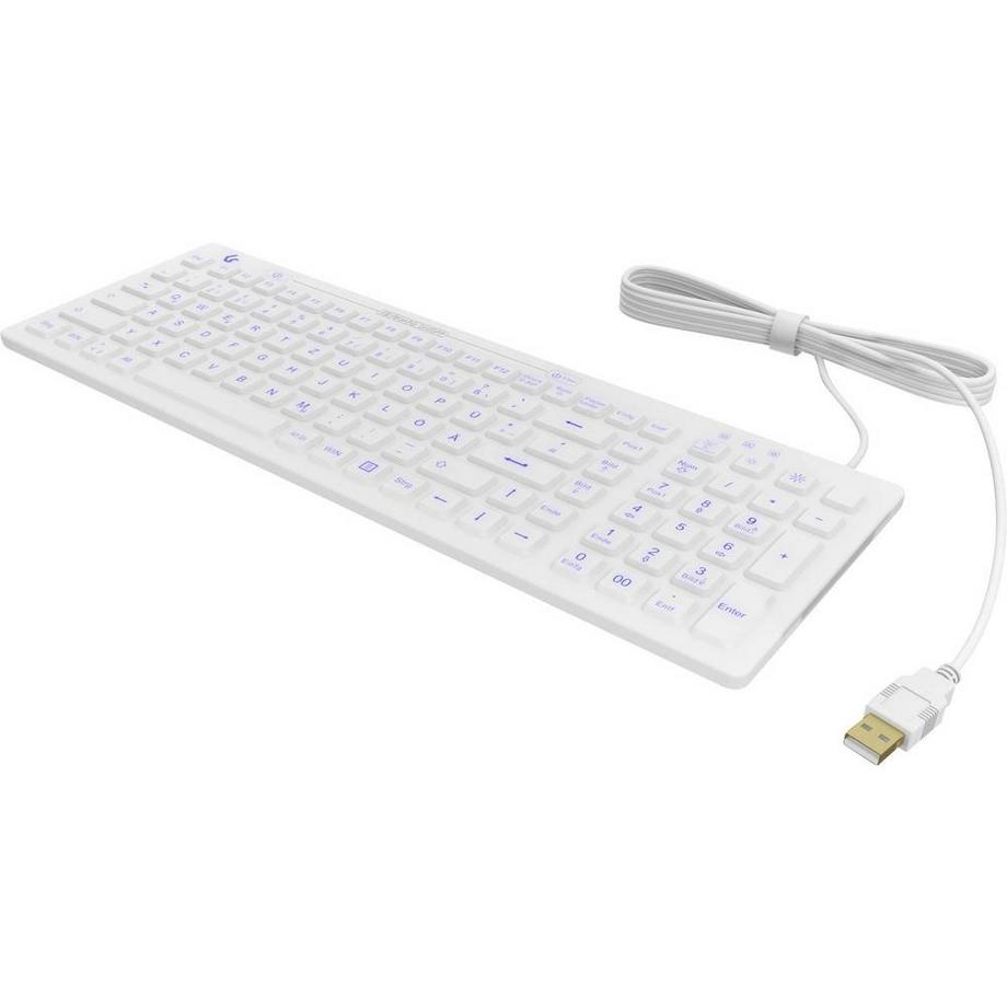KeySonic  KSK-6031INEL clavier USB QWERTZ Allemand Blanc 