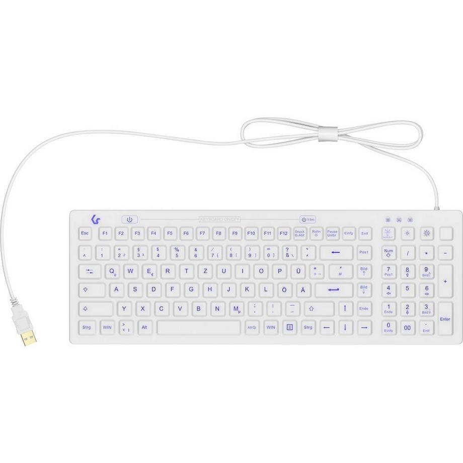 KeySonic  KSK-6031INEL clavier USB QWERTZ Allemand Blanc 