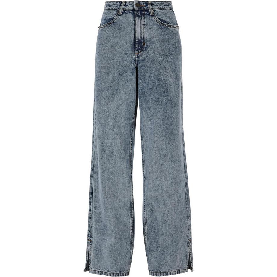 jeans mit breitem beinschlitz damen