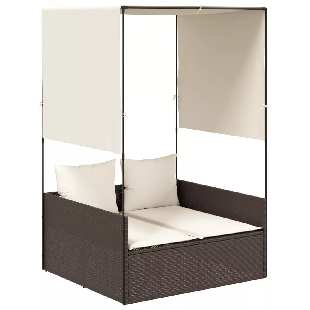 VidaXL - Doppel-sonnenliege poly-rattan, One Size, Braun