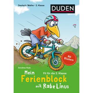 Mein Ferienblock mit Rabe Linus - Fit für die 2. Klasse Raab, Dorothee; Leuchtenberg, Stefan (Illustrationen) Gebundene Ausgabe 