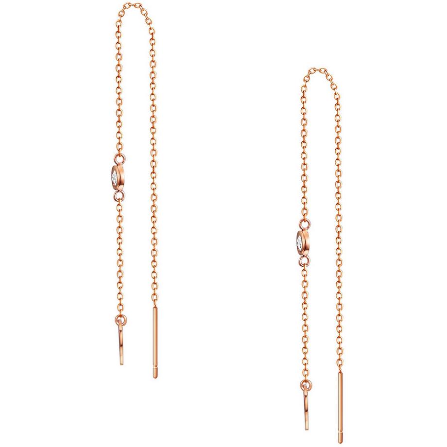 Lulu & Jane  Ohrhänger Edelstahl roségold Preciosa weiß 