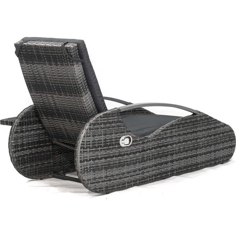 mutoni Lettino da giardino Alassio grigio  