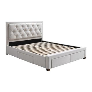 Vente-unique Letto con Cassetti 160 x 200 cm Tessuto Beige - LEOPOLD  