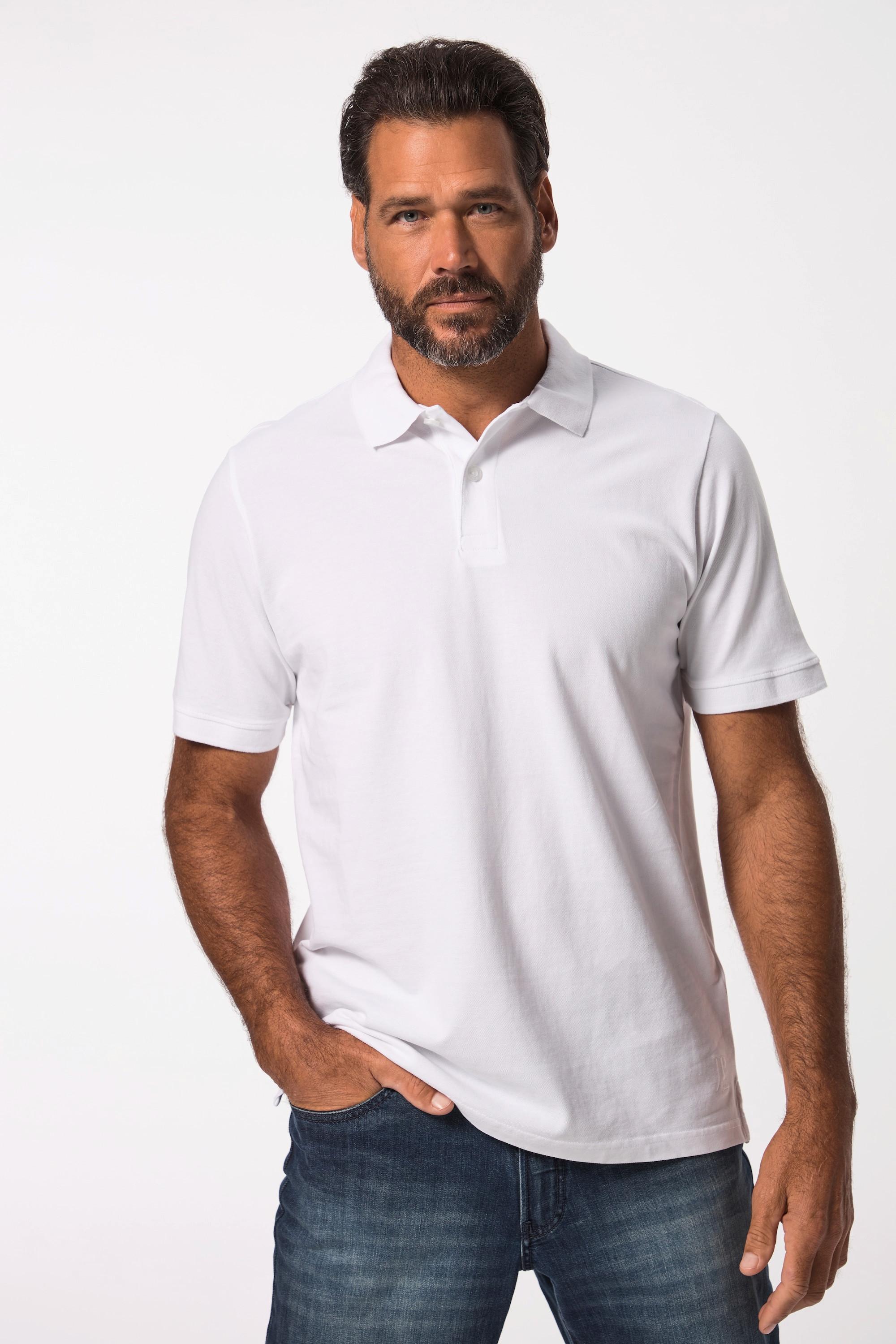 JP1880  Maglia basic in piqué con colletto polo e mezze maniche, fino alla tg. 10XL 