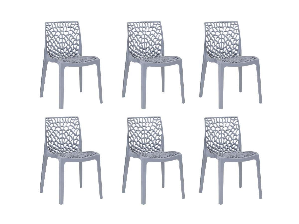 Lot de 6 chaises empilables en polypropylène - Noir - CARETANE