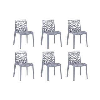 Vente-unique Lot de 6 chaises empilables DIADEME Polypropylène clair  