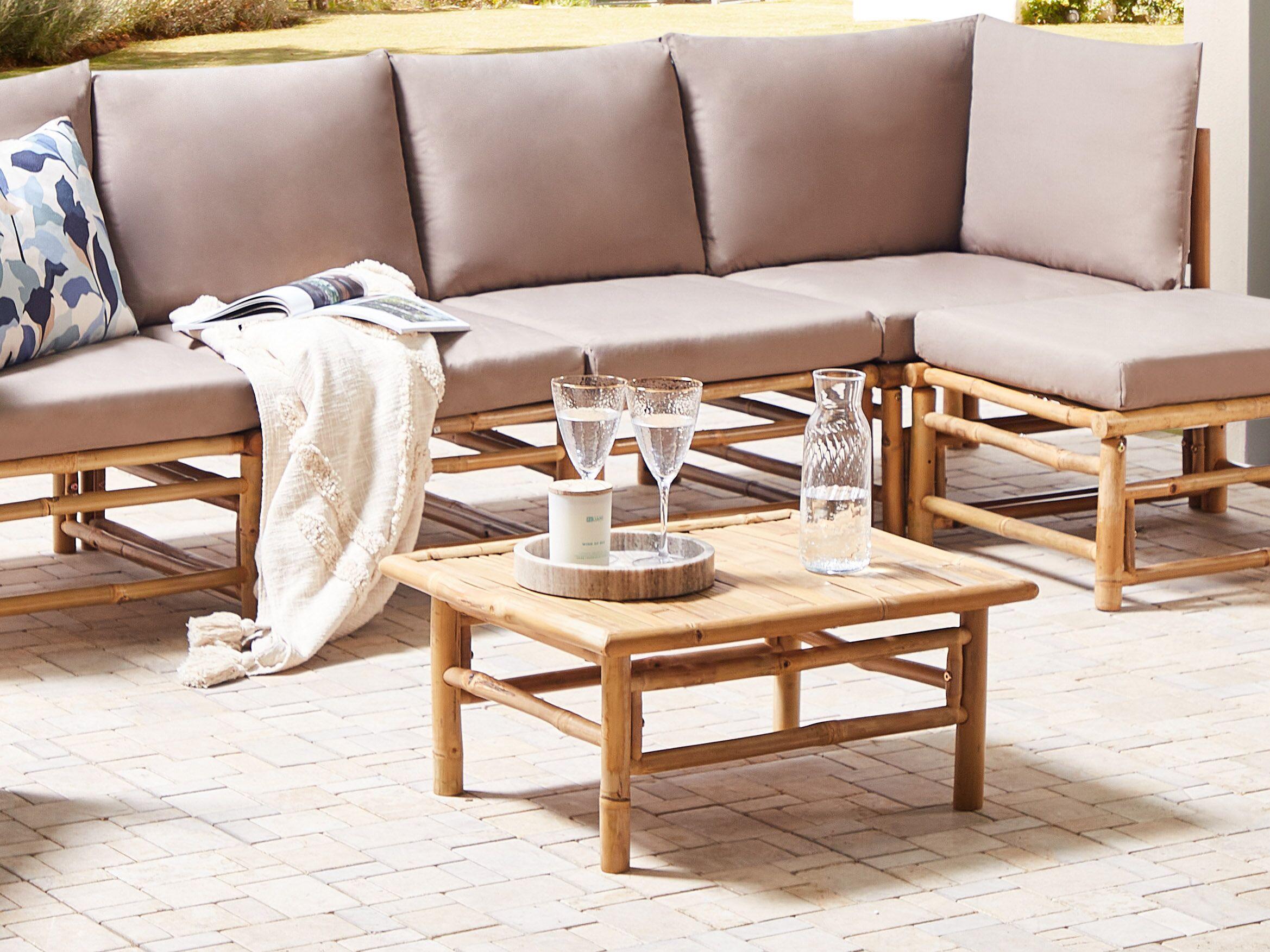 Beliani Table de jardin en Bambou Boho CERRETO  