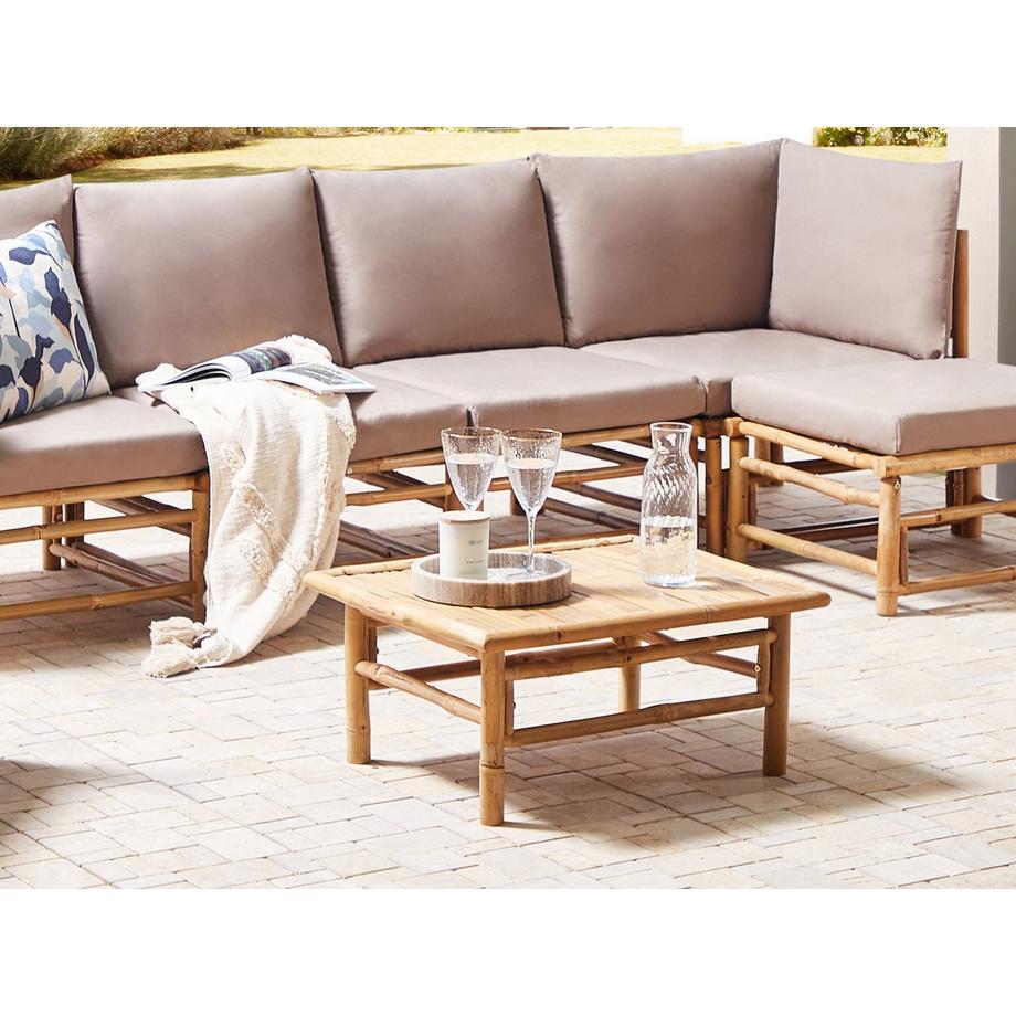 Beliani Outdoor Couchtisch aus Bambusholz Boho CERRETO  