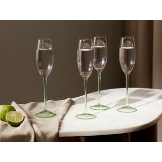 Beliani Champagnerflöten im 4er Set aus Glas Retro DIOPSIDE  