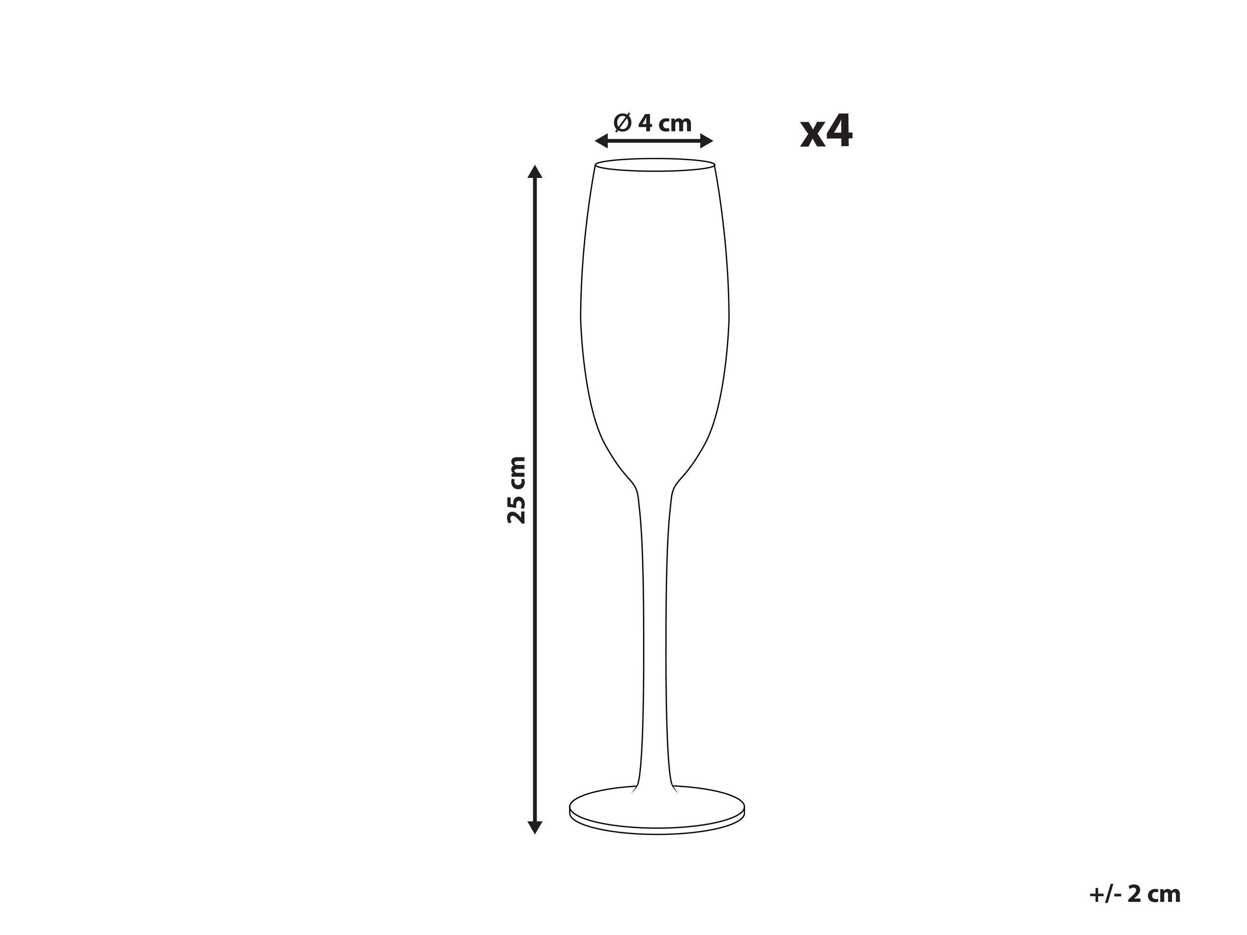 Beliani Champagnerflöten aus Glas Retro DIOPSIDE  