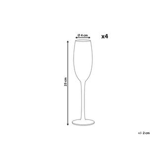 Beliani Flûtes à champagne en Verre Rétro DIOPSIDE  