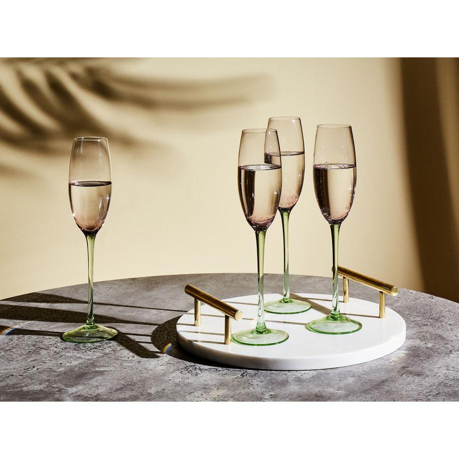 Beliani Set di 4 flûte da champagne en Vetro Retrò DIOPSIDE  