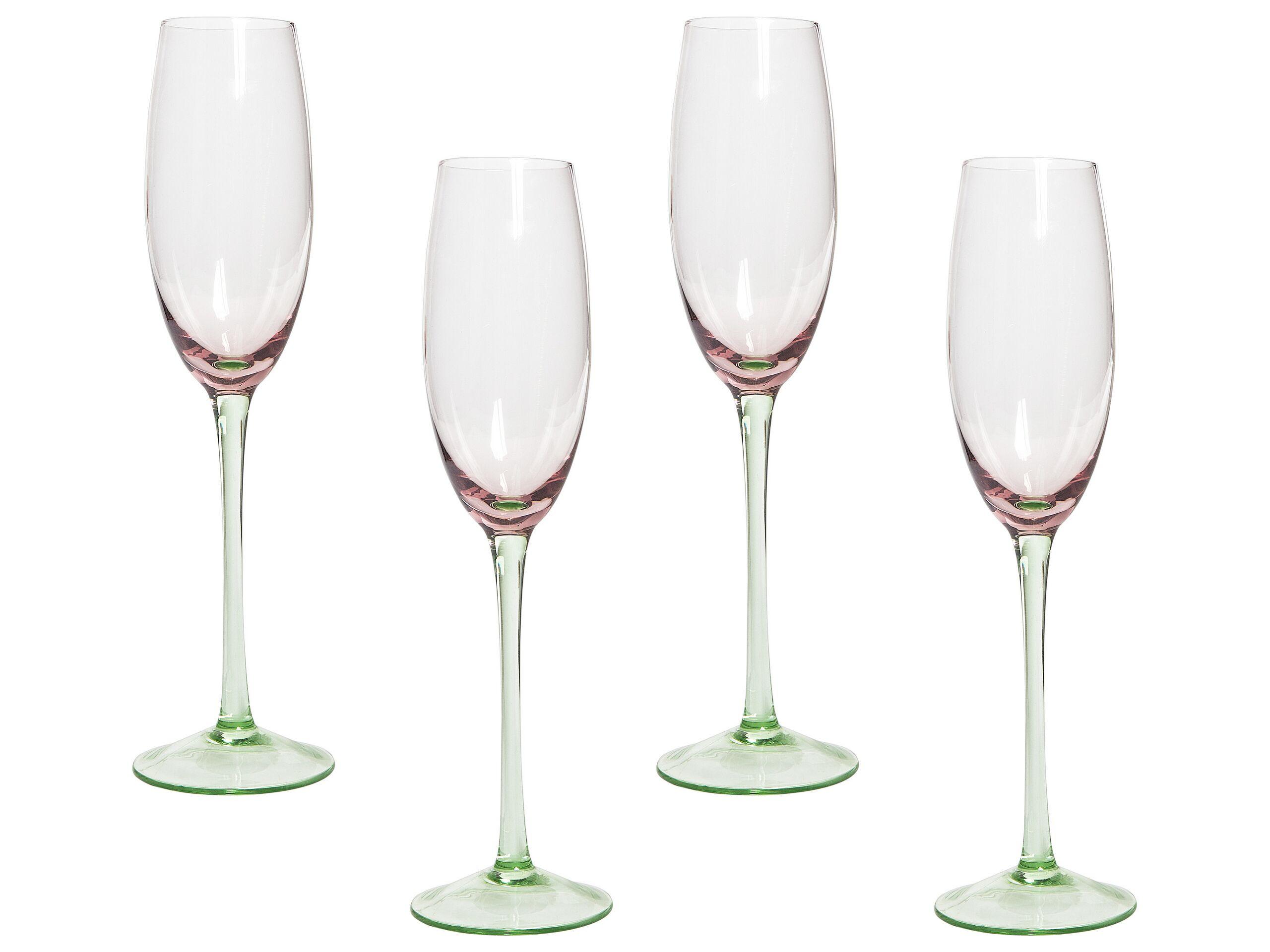 Beliani Lot de 4 flûtes à champagne en Verre Rétro DIOPSIDE  