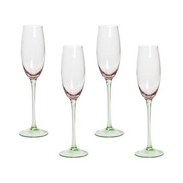 Lot de 4 flûtes à champagne en Verre Rétro DIOPSIDE