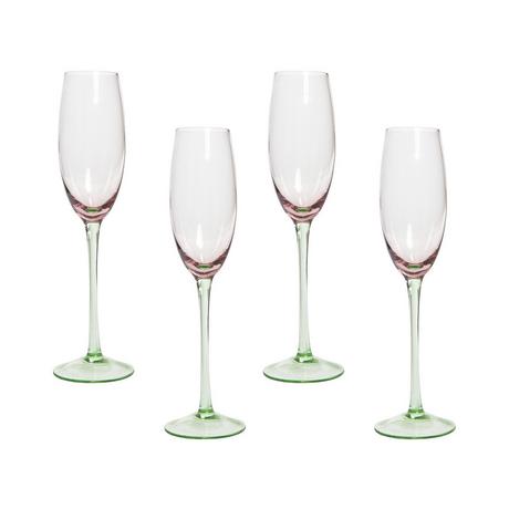 Beliani Champagnerflöten im 4er Set aus Glas Retro DIOPSIDE  