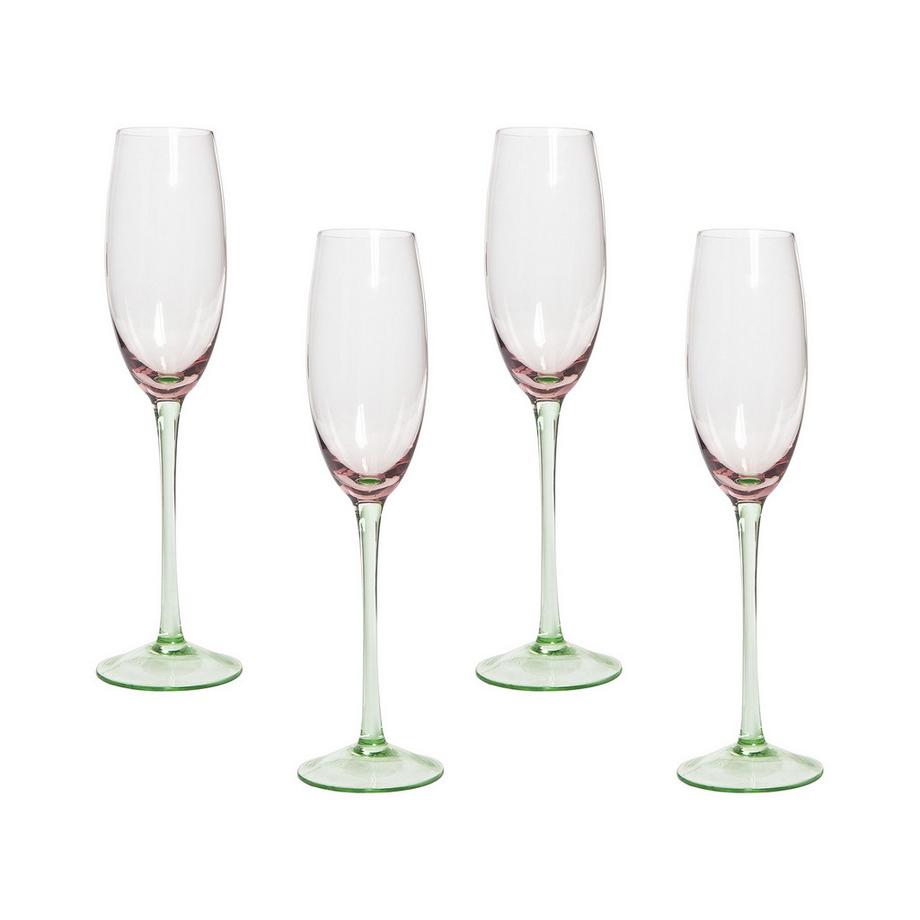 Set di 4 flûte da champagne en Vetro Retrò DIOPSIDE