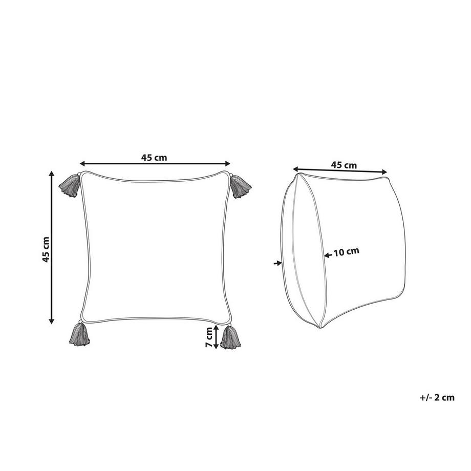 Beliani Cuscino decorativo en Cotone  BILOBA  