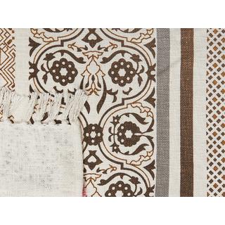 Beliani Chinsurah Couverture Plaid en Coton Classique  