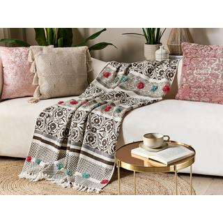 Beliani Chinsurah Couverture Plaid en Coton Classique  