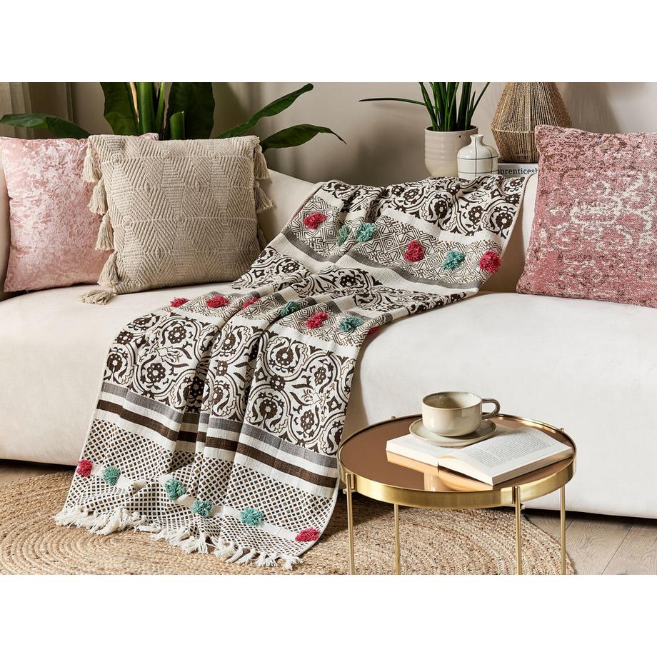 Beliani Chinsurah Coperta Plaid in Cotone Classico  