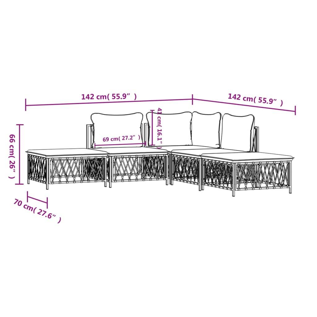 VidaXL Garten lounge set stahl  