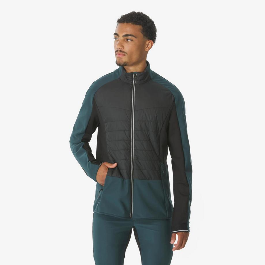 WEDZE  Langlaufjacke warm und atmungsaktiv , XCS 500, dunkelgrün 