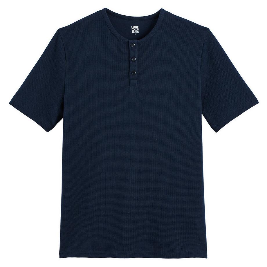 La Redoute Collections T-Shirt mit Henley-Ausschnitt und kurzen Ärmeln  