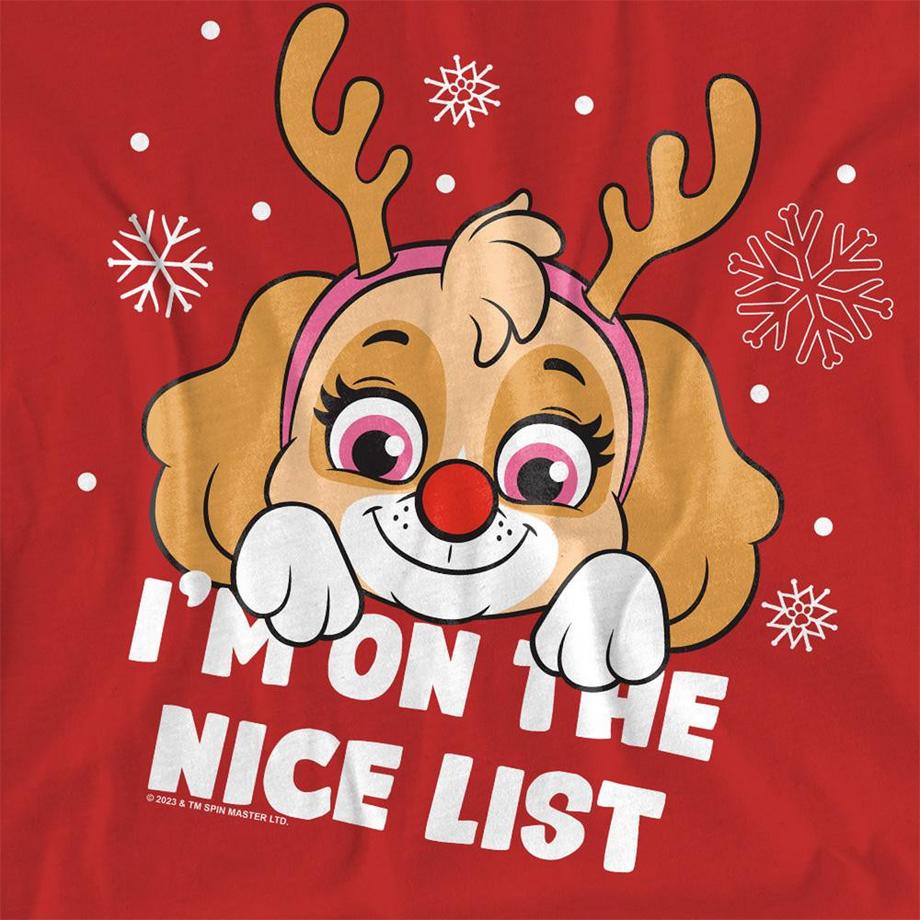 PAW PATROL T-Shirt Nice List avec motif de Noël  