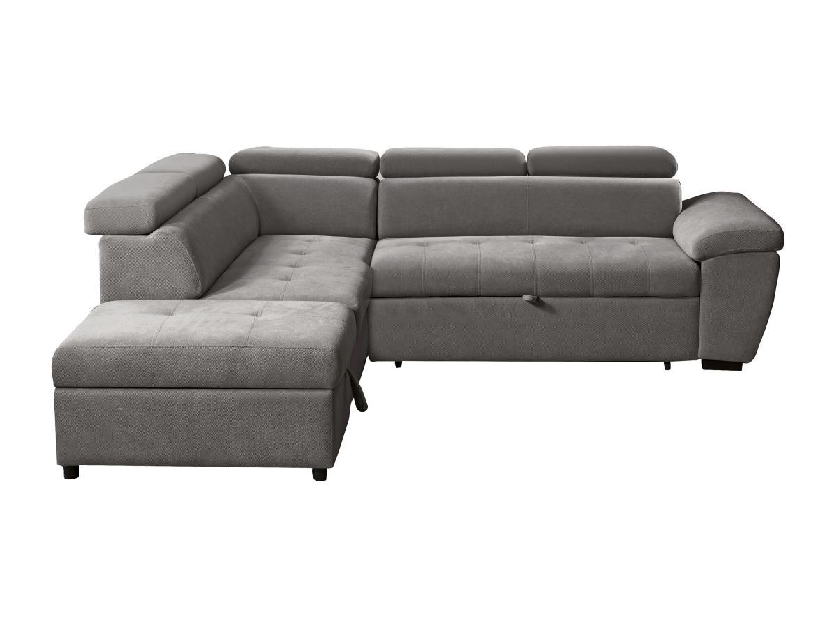 Vente-unique Ecksofa mit Schlaffunktion - Ecke links - Strukturstoff - Grau - VALDERAS  