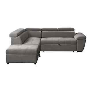 Vente-unique Ecksofa mit Schlaffunktion - Ecke links - Strukturstoff - Grau - VALDERAS  