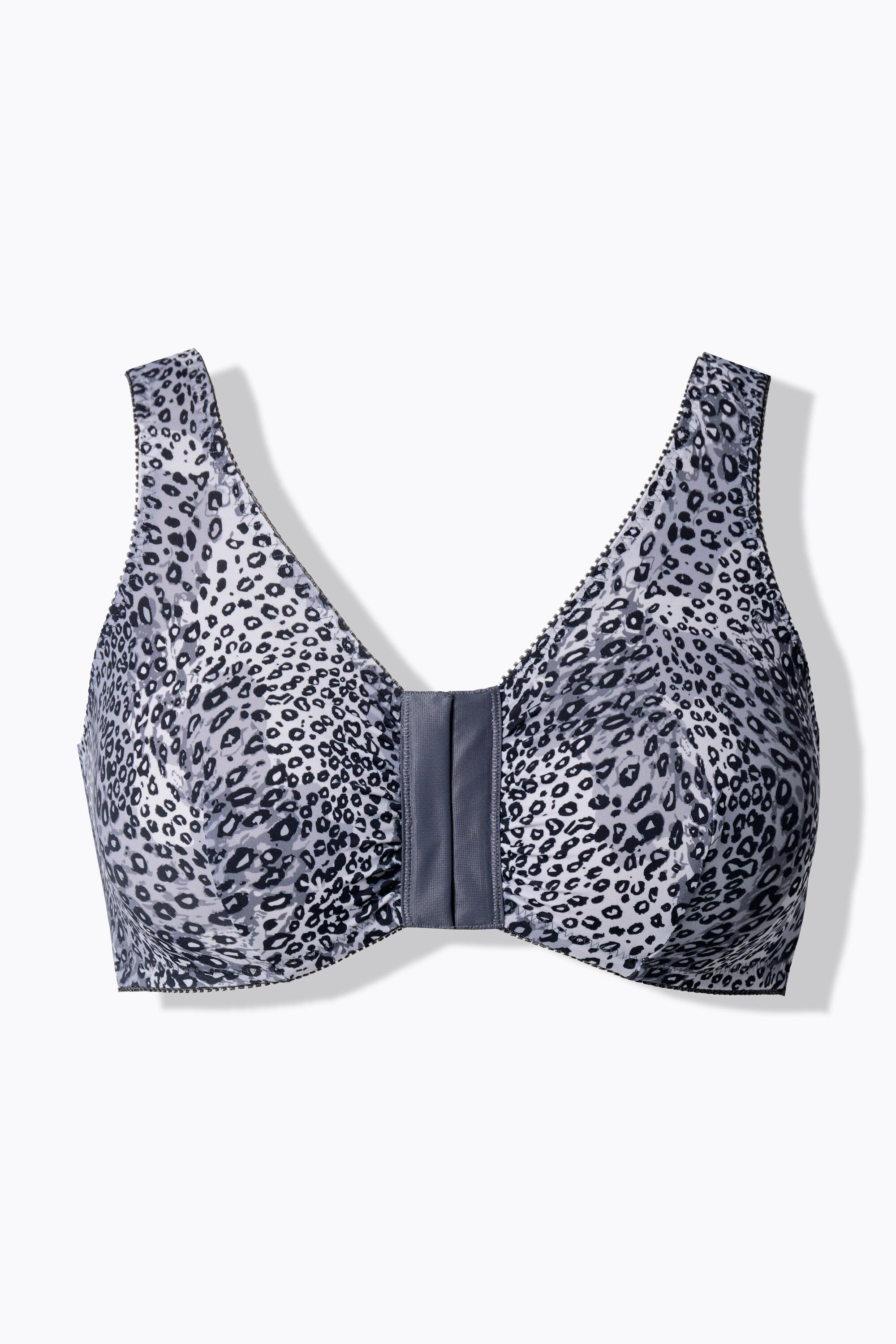 Ulla Popken Bustier Motif Léopard Fermeture Avant Sans Armatures  