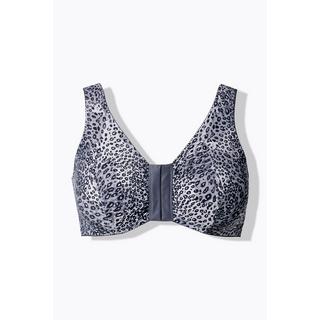 Ulla Popken Bustier Motif Léopard Fermeture Avant Sans Armatures  